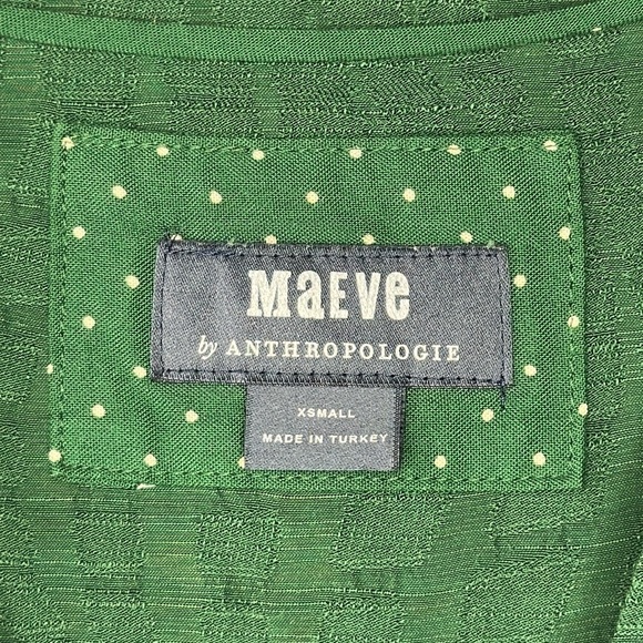 Anthropologie Maeve Amber Tiered Tunic Long Sleeve Dress in Evergreen Size XS - Picture 9 of 14